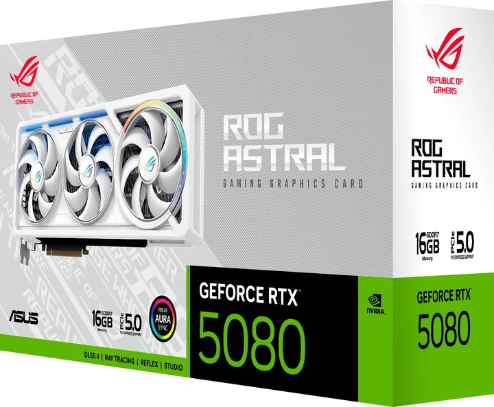 Видеокарта ASUS PCI-Ex GeForce RTX 5080 ROG Astral WHITE Edition