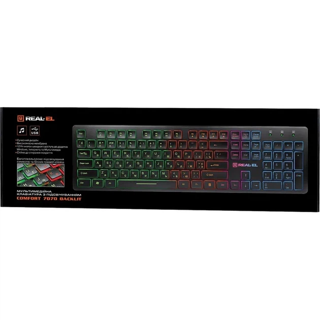 Клавіатура REAL-EL Comfort 7070 Ukr Black (EL123100018) - зображення 6