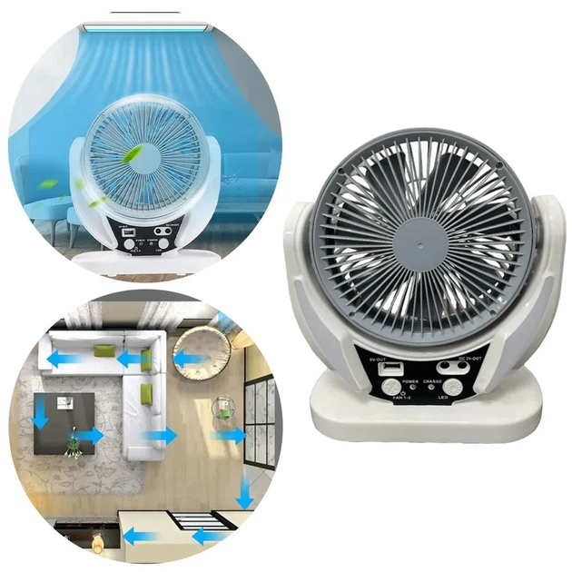Вентилятор портативный FAN-606 4в1 настольный с солнечной панелью 14 Вт с LED-подсветкой аккумуляторный для кемпинга и дома - изображение 3