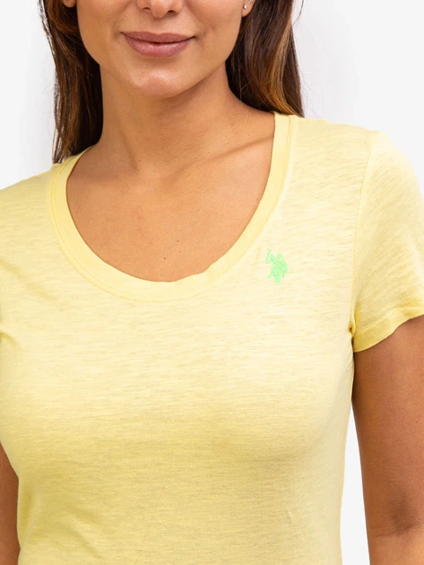 Футболка бавовняна жіноча U.S. Polo Assn 212201-PO00A (SUNSHINE) M Жовта (786660288445) - зображення 5