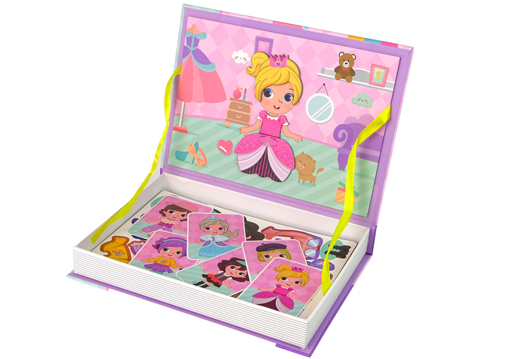 Magnetyczna układanka w formie książki LEAN Toys Przebieralnia, karty i magnesy (5905214975333) - obraz 2