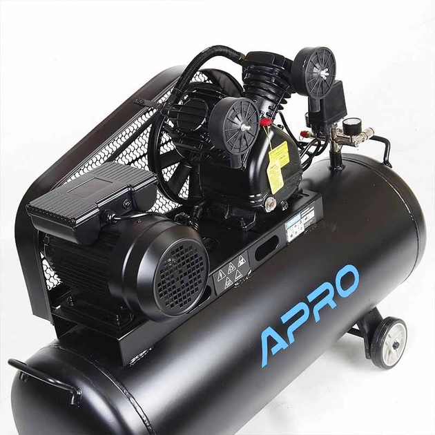 Компресор двоциліндровий Apro OFD-100MX 8Бар 2.8кВт 430л/хв 100л (2 крана) + олія 0,2л (850179) - Фото 5 Компресор двоциліндровий Apro OFD-100MX 8Бар 2.8кВт 430л/хв 100л (2 крана) + олія 0,2л (850179) - зображення 5
