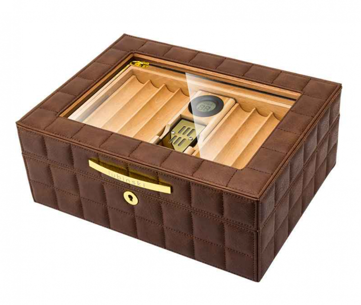 Х'юмідор для 50 сигар «Lubinski» BN Leather Cedar Wood Elc - Фото 2 Х'юмідор для 50 сигар «Lubinski» BN Leather Cedar Wood Elc - изображение 2