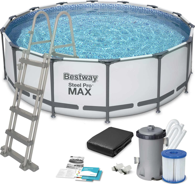 Basen stelażowy Bestway Steel Pro Max 427 x 122 cm 12 w 1 5612X (6942138983258) - obraz 1