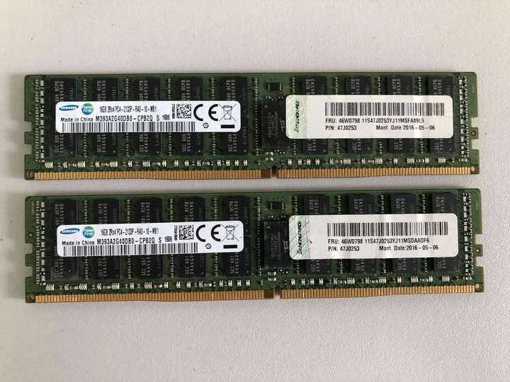 samsung 32GB DDR4 2133MHz (16GB✕2枚) Оперативна пам'ять Samsung 32GB (16+16GB) DDR4 PC4-2133P RDIMM ECC