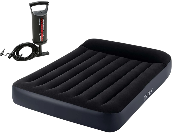 Надувний матрац Intex 191 x 137 x 25 см з поршневим насосом 64142 (5903890602208) - зображення 1