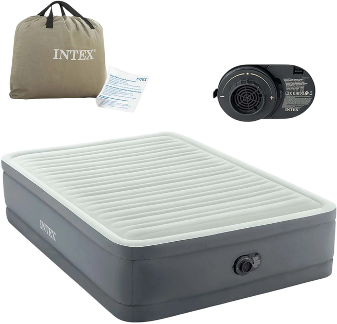 Materac dmuchany Intex 191 x 137 x 46 cm z wbudowaną pompką elektryczną 64904ND (6941057423487) - obraz 1
