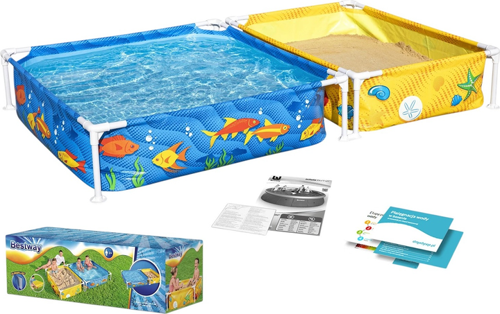Basen stelażowy dla dzieci Bestway z piaskownicą 213 x 112 x 30.5 cm 561CF (6941607332580) - obraz 2
