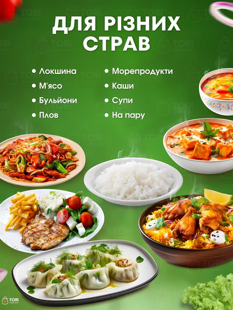 Каструля електрична - Багатофункціональна пароварка, 2 режими, Мініварка електрична, ємністю 1,5 л, 600Вт, Зелена (8732357714) - зображення 3