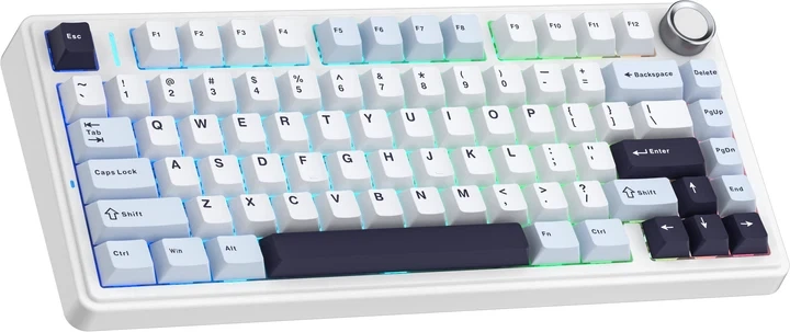 Клавиатура беспроводная AULA F75 Gasket Reaper switch Hot-Swap PBT 2.4G Wireless/BT/USB White (6948391209241) - изображение 2