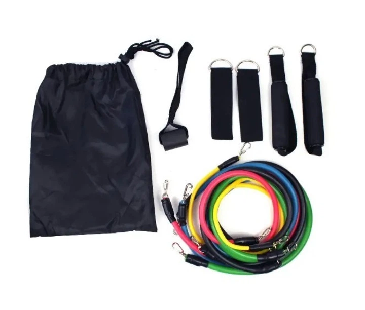 Набор эспандеров для фитнеса в чехле многофункциональный 5 жгутов Power Resistance Bands - изображение 3