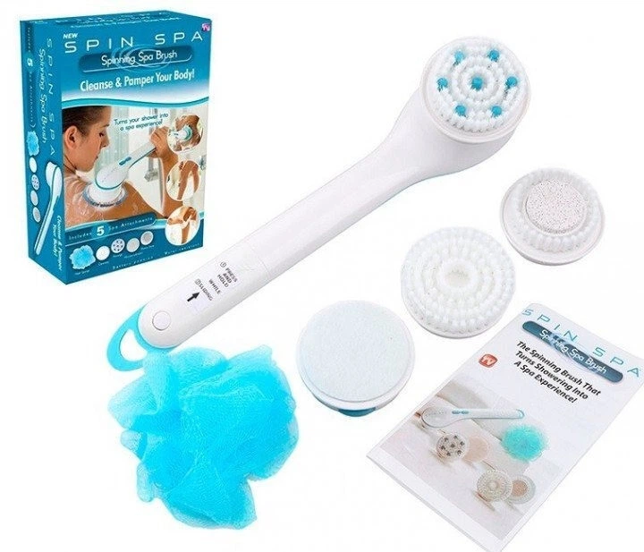 Массажная щетка для тела электрическая, щетка массажная электрическая Spin Spa Brush - изображение 4