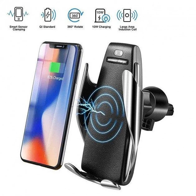 Держатель HOLDER S5 Wireless charger +SENSOR Подставка для телефона в авто, Держатель с беспроводной зарядкой - Фото 2 Держатель HOLDER S5 Wireless charger +SENSOR Подставка для телефона в авто, Держатель с беспроводной зарядкой - изображение 2