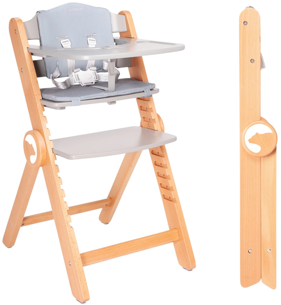 Krzesełko do karmienia Kidnort Drömmer szare (5902983625711) - obraz 1