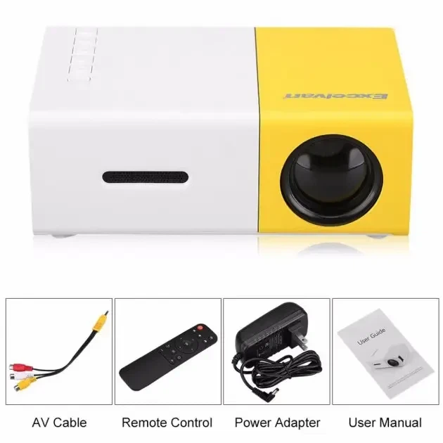 Мультимедийный портативный проектор UKC YG-300 с динамиком White/Yellow - зображення 3