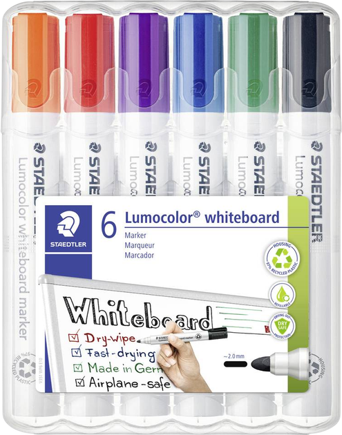 Набір маркерів Staedtler Lumocolor для білих дошок 6 шт (4007817328941) - зображення 1