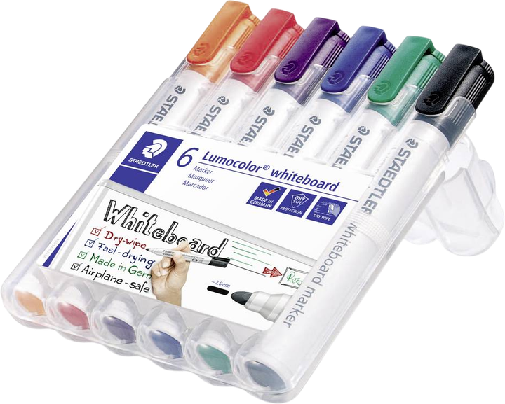 Набір маркерів Staedtler Lumocolor для білих дошок 6 шт (4007817328941) - зображення 2