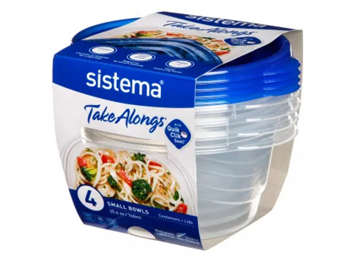 Набір контейнерів Sistema Small Bowl 4 x 760 мл (9414202541154) - зображення 2