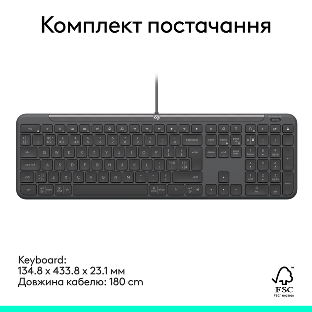 Клавиатура проводная Logitech Signature Slim K620 USB Graphite