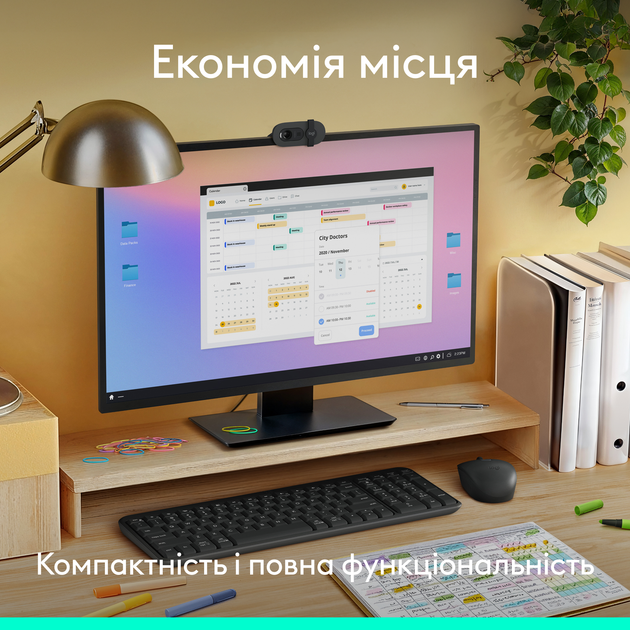Комплект бездротовий Logitech MK250 Wireless Combo Bluetooth UKR Graphite (920-013823) - Фото 5 Комплект бездротовий Logitech MK250 Wireless Combo Bluetooth UKR Graphite (920-013823) - зображення 5