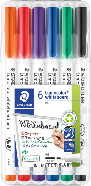 Zestaw markerów Staedtler Lumocolor do białych tablic 6 szt (4007817044650) - obraz 1