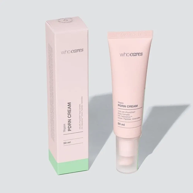 Увлажняющий крем для лица WhoCares Vegan PDRN Cream с веганскими полинуклеотидами 50 мл (4820268260246) - Фото 2 Увлажняющий крем для лица WhoCares Vegan PDRN Cream с веганскими полинуклеотидами 50 мл (4820268260246) - изображение 2