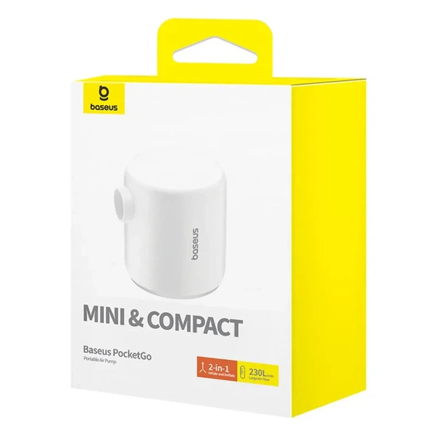 Насос Baseus Mini Inflator Air Pump , Туристичний Акумуляторний насос для надувних виробів + Ліхтарик - зображення 9
