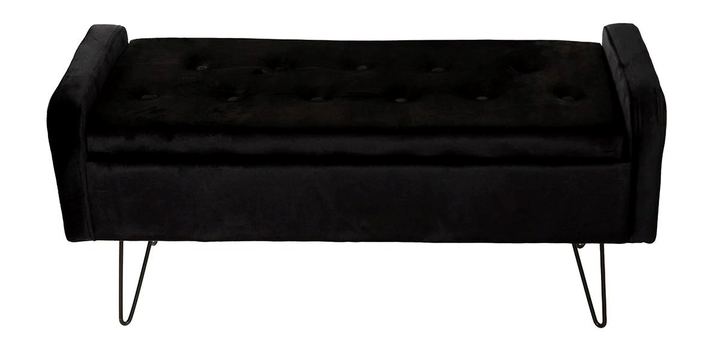 Банкетка Homla VENLO велюрова 100 x 39 x 45 см чорна (5904183820811) - зображення 4