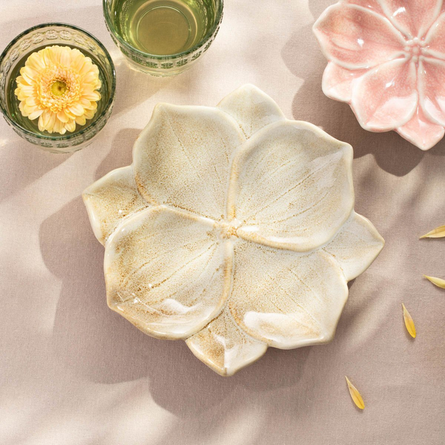 Taca dekoracyjna Homla Edme ceramiczna Beżowa 20 × 20 cm (5906496737725) - obraz 4