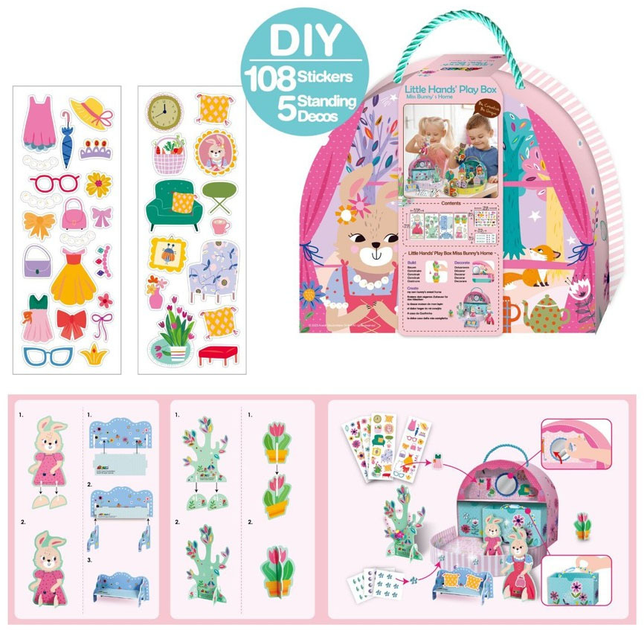 Набір Avenir Little Hands Play Box Miss Bunny's Home 108 елементів 58CH231916 (6920773319168) - зображення 6