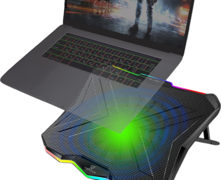 Podstawka chłodząca do laptopa Vertux RGB Glare Black (CPDGLARE) - obraz 4