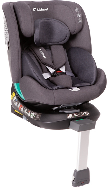 Fotelik samochodowy Kidnort Radjur DK-080237 40-150 cm ciemny szary (5902983624820) - obraz 3
