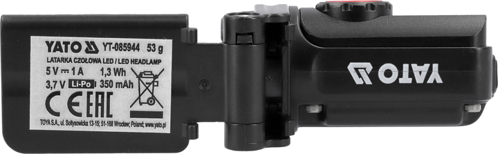 Latarka czołowa Yato 500 lm aku YT-085944 (5906083114250) - obraz 6