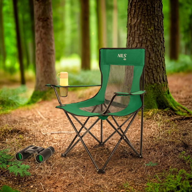 Крісло туристичне Nils Camp NC3302 Green-Black (5908261680861) - зображення 7