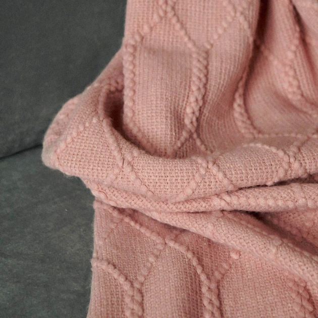 Koc Homla Loop w splot kulkowy 130 x 170 cm Różowy (5904183812885) - obraz 6