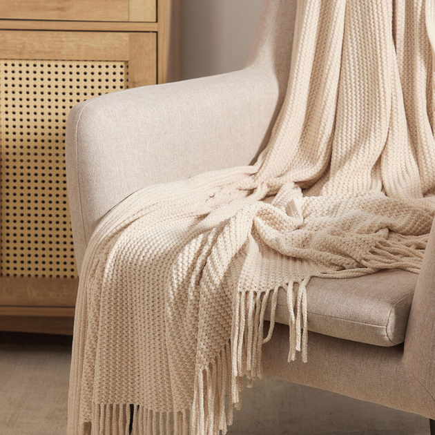 Koc Homla Chenille szenilowy 130 x 170 cm Ecru (5904183856230) - obraz 5
