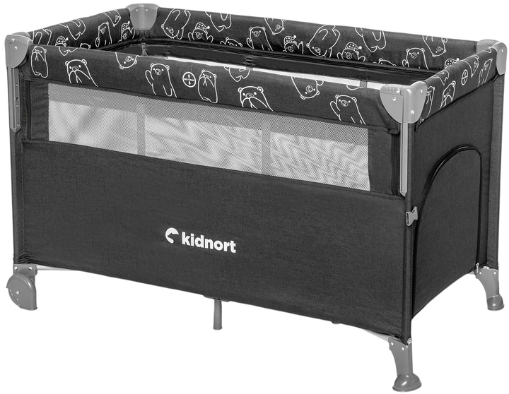 Дорожнє ліжечко Kidnort Livsmiljö темно-сірий меланж (DK-070837) (5902983624783) - зображення 1