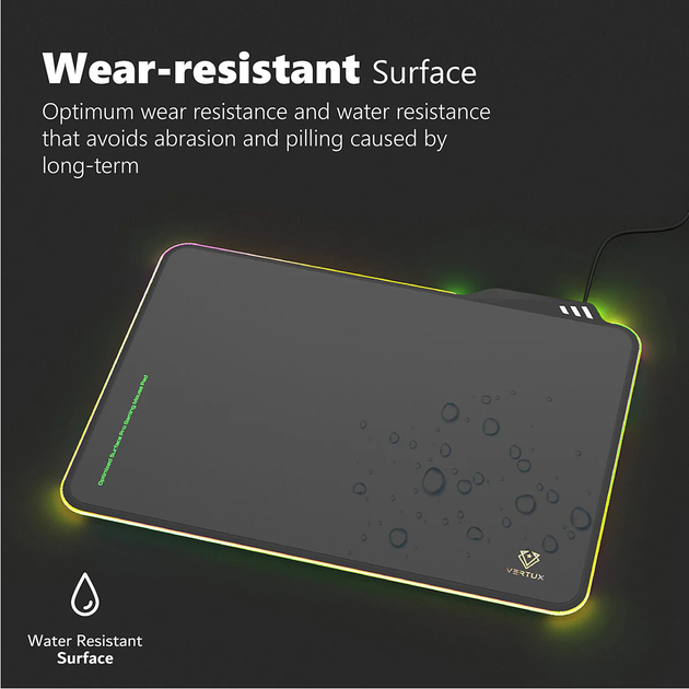 Podkładka pod mysz do gier Vertux FluxPad RGB Black (MPDFLUXPAD) - obraz 5