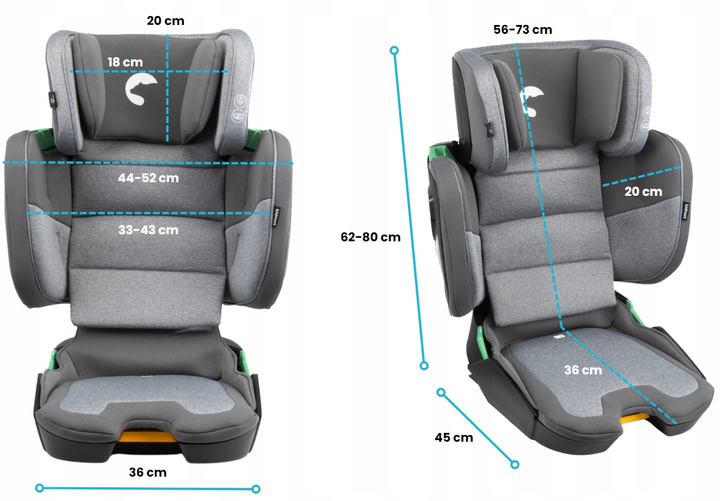 Автокрісло Kidnort Mane DS-010347 100-150 см сіре (5902983631200) - зображення 6