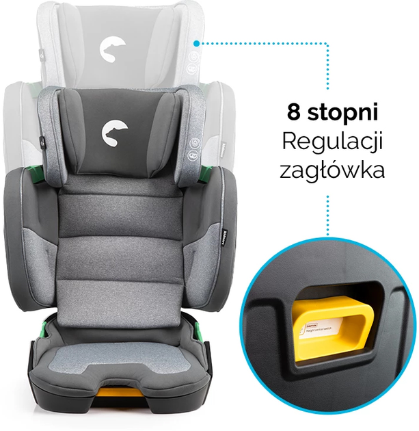 Автокрісло Kidnort Mane DS-010347 100-150 см сіре (5902983631200) - зображення 7