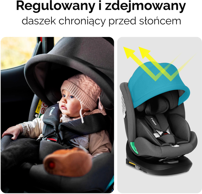 Автокрісло Kidnort Radjur DK-080537 40-150 см темно-сіре (5902983624851) - зображення 8