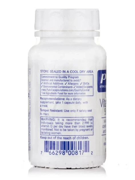 Витамин Д3 Pure Encapsulations (Vitamin D3) 5000 МЕ 60 капсул - Фото 3 Витамин Д3 Pure Encapsulations (Vitamin D3) 5000 МЕ 60 капсул - изображение 3