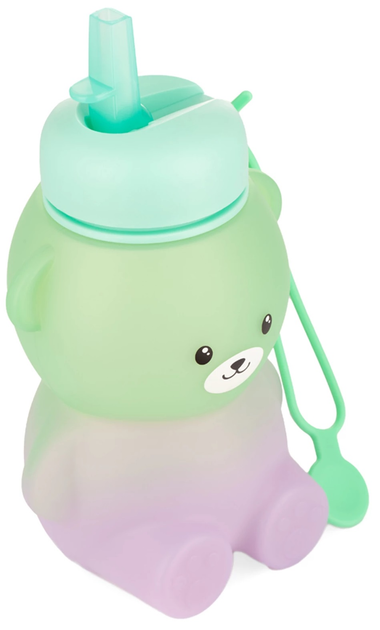 Bidon dla dziecka Kidnort Retter Karlek silikonowy Zielono-fioletowy 600 ml (5902983624370) - obraz 3