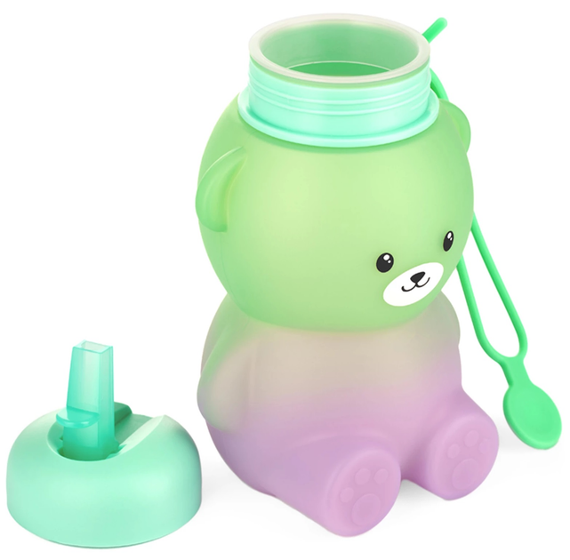 Bidon dla dziecka Kidnort Retter Karlek silikonowy Zielono-fioletowy 600 ml (5902983624370) - obraz 4