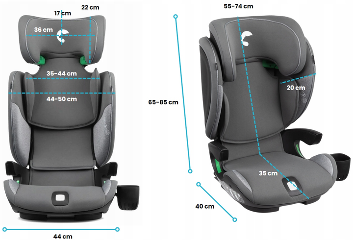 Fotelik samochodowy Kidnort Natt DS-010447 100-150 cm zielony (5902983631217) - obraz 7