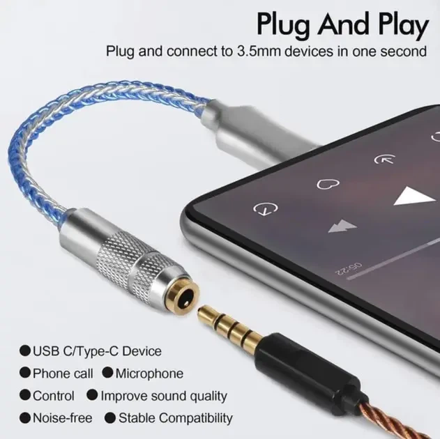 Усилитель звука GraveAudio CX Pro CX31993 ЦАП DAC DA06 переходник адаптер наружная звуковая карта для телефона USB Type C to 3,5 мм + USB адаптер - изображение 3