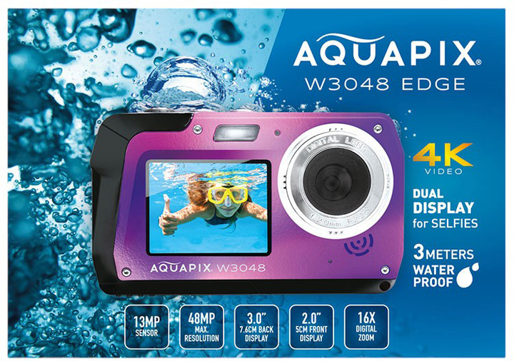 Фотоапарат EasyPix W3048 EDGE Purple (4260041686434) - зображення 3