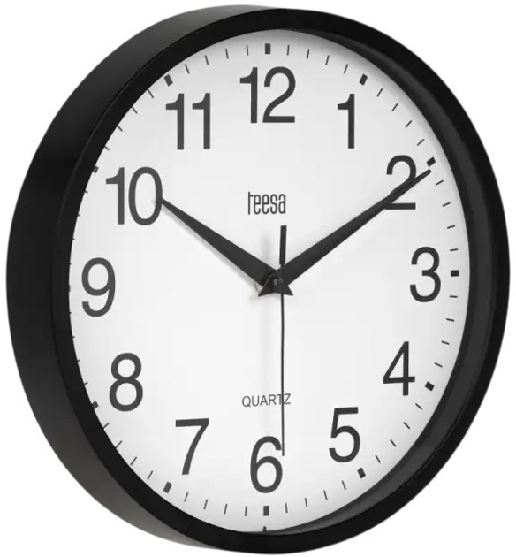 Zegar ścienny Teesa TSA0037B Czarny 25 cm (5901890081832) - obraz 2