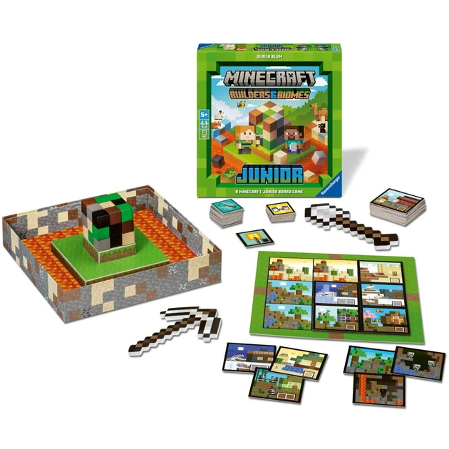 Gra planszowa Ravensburger Minecraft Junior Builders & Biomes Gra strategiczna (wydanie polskie) 246885 (4005556246885) - obraz 2