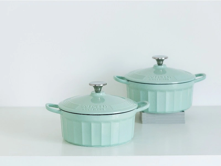 Garnek do gotowania gęsi Buydeem żeliwny emaliowany Cozy Greenish 2.9 l (6950386606751) - obraz 10